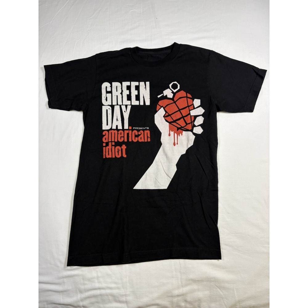 Green Day American Idiot T Shirt Black Heart Grenade Punk Rock Band Mens Size S